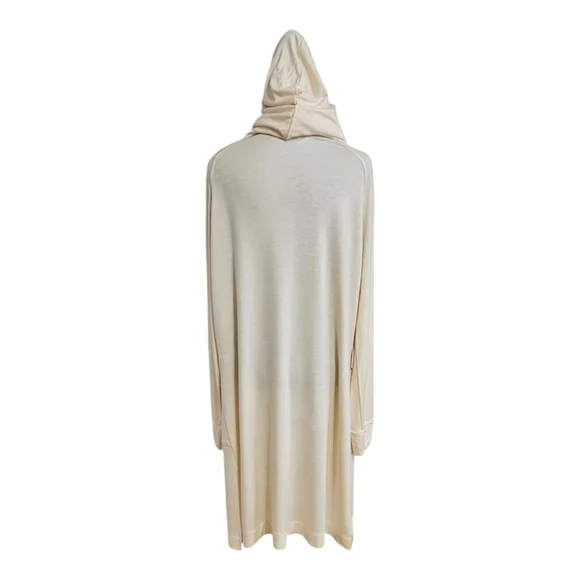 GO COUTURE Women's Hooded Cardigan Duster Cream XL - Picture 5 of 11